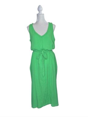 Lightweight Tommy Bahama Bright Green Coral Island Soft Sleeveless Midi Dress